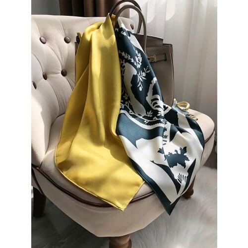 Twill 100% Mulberry Silk Scarf Women All-match Summer Silk Scarf Womens Spring Autumn Lady 90 Shawl Printed 14MM