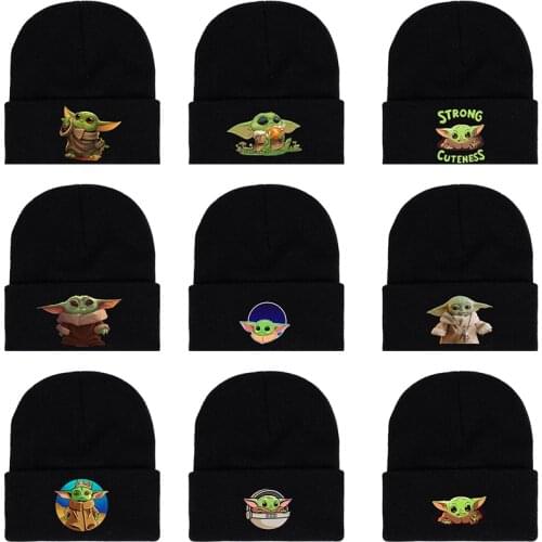 Disney Mandalorian Yoda baby baby hat anime yoda doll knitted hat cold-proof woolen hat autumn and winter hat
