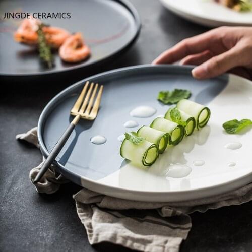 Creativity Japanese Style Solid Color Ceramic Plate Restaurant Home Kitchen Tableware Supplies Accessories Sushi Cake Dish Tray