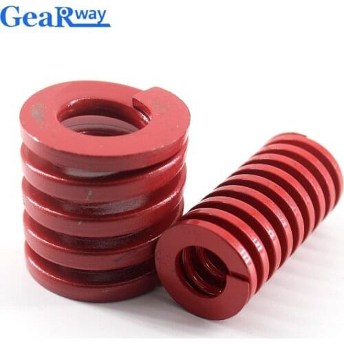 Gearway Red Die Spring Long 38% Compression Ratio Spiral Stamping Compression Die Spring TM40x70/40x75/40x80/40x95/40x100mm