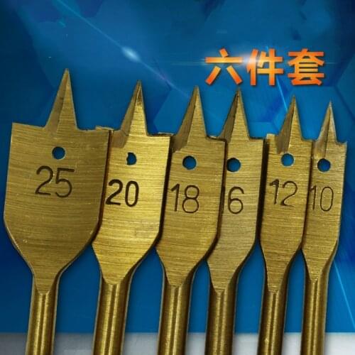 High quality 6PCS10mm-25mm titanium plated woodworking bits openings Punching hole electric fittings tools drills
