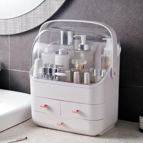 Cosmetic storage box household transparent simple dust-proof large-capacity drawer type dressing table skin care product storage