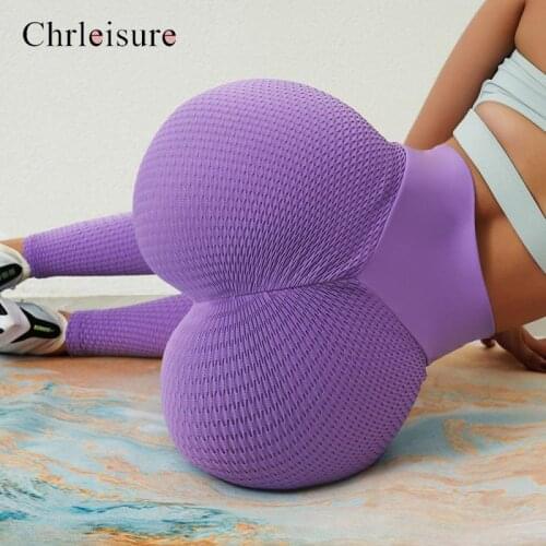 CHRLEISURE Women Leggings High Waist Elastic Bubble Fashion Sexy Legging Running Sports Women Anti Cellulite Leggings