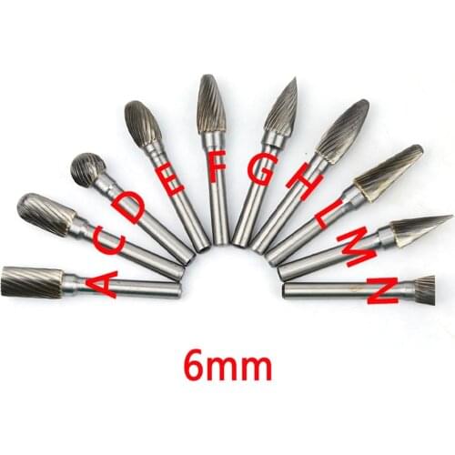 1 PCS/Set Tungsten Carbide Rotary Burrs Abrasive Tools Grinding Head 6mm Shank 12mm OD Rotary File