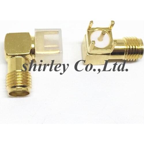 10PCS SMA female Thru Hole plug Right Angle 90 DEGREE ( SMA-KWE ) PCB Mount connector RF adapter best quality