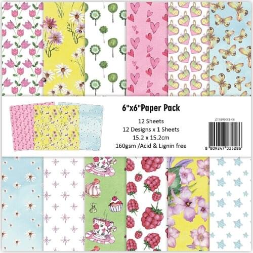 12sheets Flowers Afternoon Tea scrapbook paper origami paper DIY Card Making Handmade Home deco gift Background arts and crafts