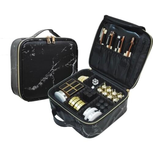 2021 New Cosmetic Bag PU Leather Waterproof Large Capacity Travel Beauty Cosmetic Case