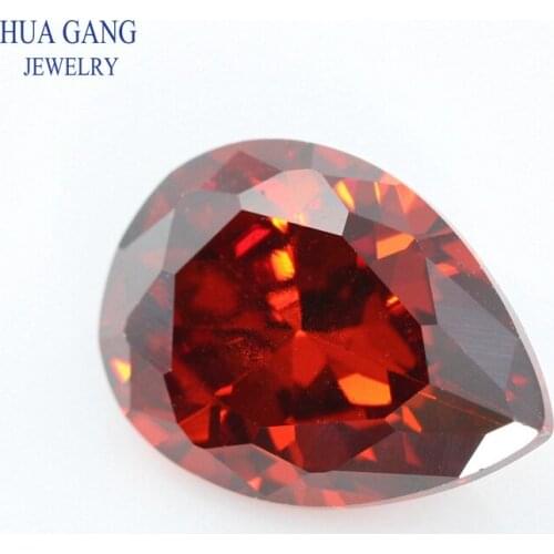 2x3~18x25mm Pear Shape Cut 5A Garnet CZ Stone Synthetic Gems Cubic Zirconia For Jewelry Wholesale Free Shipping