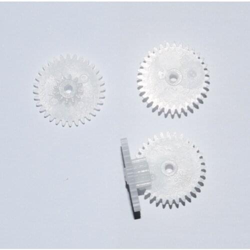 30pcs 32+12 tooth 2mm hole double plastic gear for rc robot ship toy parts technology model baby toys 32122a/b