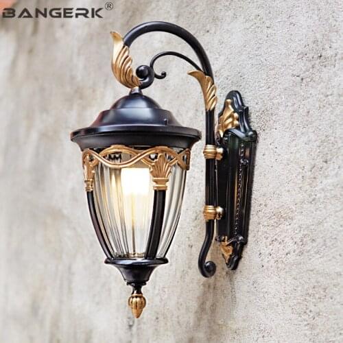 American Outdoor LED Wall Lamp IP65 Waterproof Rust Porch Lights Wall Sconce lamps Garden Balcony Glass Aluminum Lighting