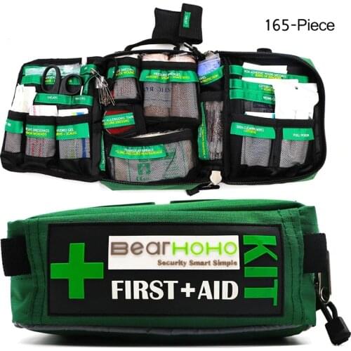 165-Piece Emergency Medical Rescue Bag Outdoors Car Luggage School Hiking Survival Kits Handy First Aid Kit Bag