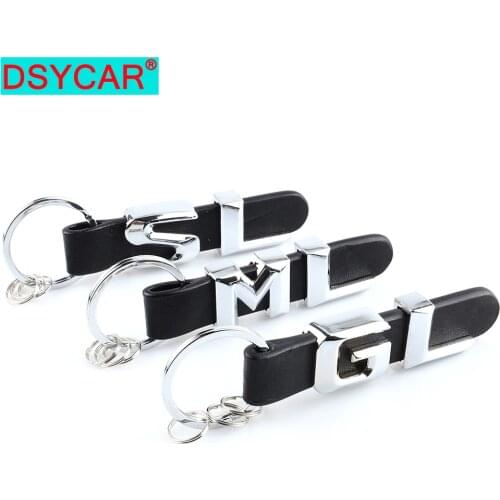 DSYCAR Car Keychain Metal Keyring Key Chain Rings Keychains Leather Key Rings, for Mercedes Benz GL ML SL