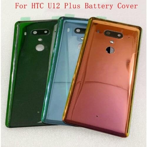 Battery Cover Rear Door With Camera Lens+Flash Light+Logo For HTC U12 Plus U12+ Back Glass Cover Replacement