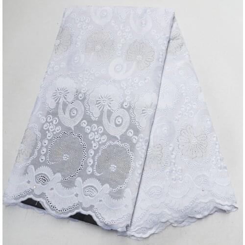 White high quality Korean french African dry cotton Nigerian polish Swiss voile laces fabric in Switzerland for wedding party
