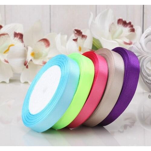 Free Shipping Wholesale Retailed 15Mm Wide 25 Yards/Lot Satin Ribbon For Wedding Gift Packing With Ribbons Baking Tapes