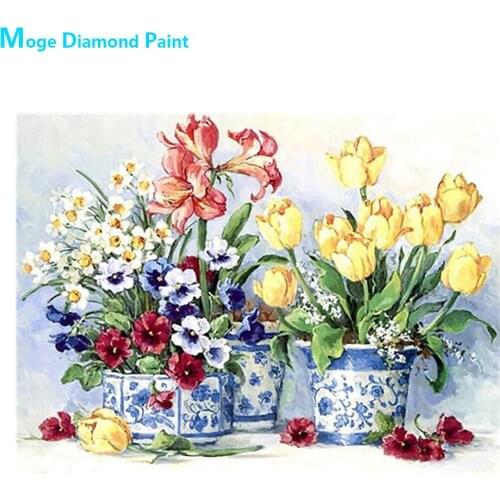 Flowerpot flower Diamond Painting Round Full Drill Floral Nouveaute DIY Mosaic Embroidery 5D Cross Stitch home decor gifts
