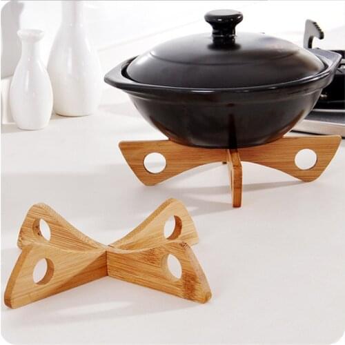 1pcs Kitchen Wood Tray Rack Detachable Table Mat Home Decor Kitchen Accessories Cozinha Kitchen Potholders Gadget Holder Tools