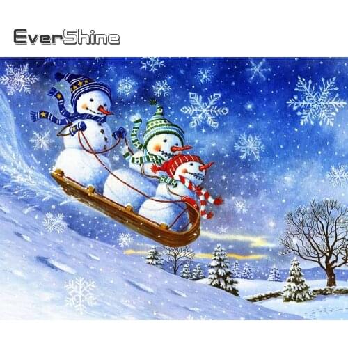 Evershine 5D DIY Diamond Painting Snowman New Arrival Diamond Embroidery Cartoon Cross Stitch Mosaic Winter Home Decor Crafts