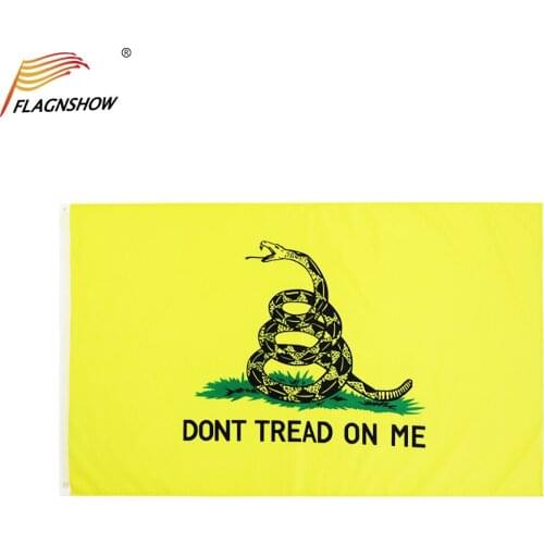 Flagnshow Dont Tread On Me Gadsden Flag 3x5 Feet Tea Party Flags Yellow Rattlesnake Banner with Brass Grommets
