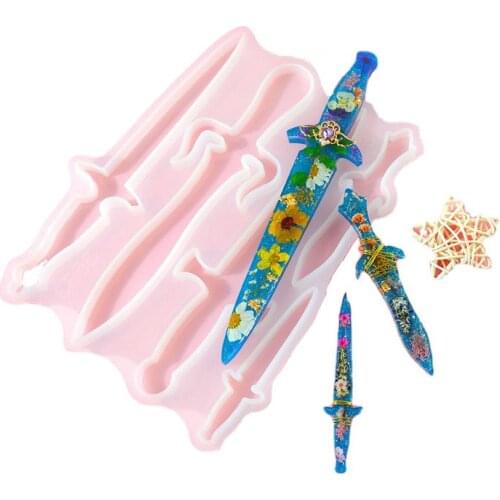 Dagger Mold Resin Epoxy Mold For Handmade Diy Small Knife Sword Decoraive Hangings Decorative Small Sword Dagger Silicone Mold