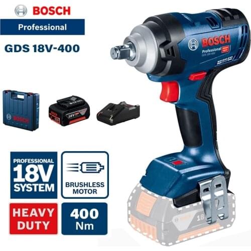 BOSCH 18V Cordless Impact Wrench Machine 400Nm Lithium Battery Electric Wrench GDS 18V-400 New Bosch Professional Power Tools