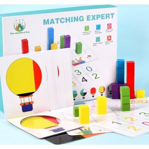 Montessori Toys Colour Card Matching Game for Baby Early Learning Educational Toys Color Blocks Number Match Game for Kids' Toy