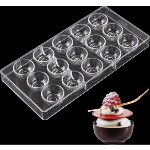 Cake decoration tools Bowl shape chocolate mold dessert pastry baking mold polycarbonate chocolate mould