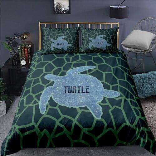2/3 Pieces Sea Turtle Bedding Set 3D Print Sea Animals Duvet Cover Animal Texture Bed Quilt Cover Twin Double King Bed Cover Set