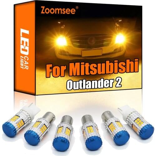 Zoomsee Canbus For Mitsubishi Outlander Xl 2 2007-2012 No Hyper Flash Error Auto LED Turn Signal Light Indicator Bulb PY21W W21W