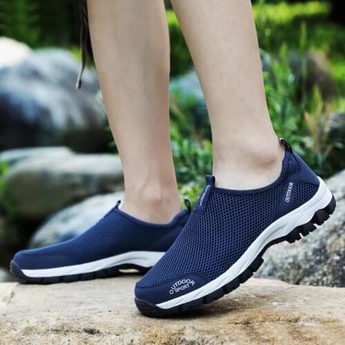 2021 Summer New Mesh Shoes Mens Large Size Breathable Non-slip Casual Single Shoes Outdoor Hiking Sports Shoes