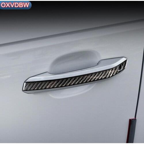 Carbon Fiber Door Handle Anti-collision Strips Car Stickers For Audi a4 b9 R S4 LHD RHD Accessories 2017 2018 2019 Styling