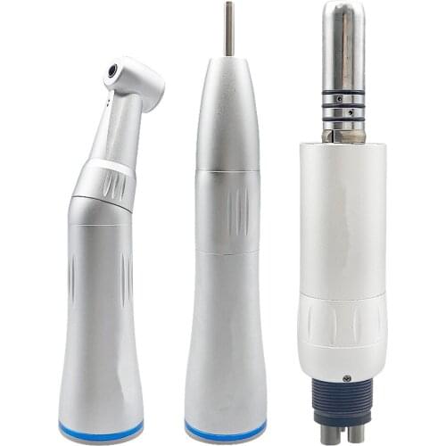 Dental Low Speed Handpiece Kit Air Turbine Straight Contra Angle Air Motor Inner Water Spray 2/4Holes Available