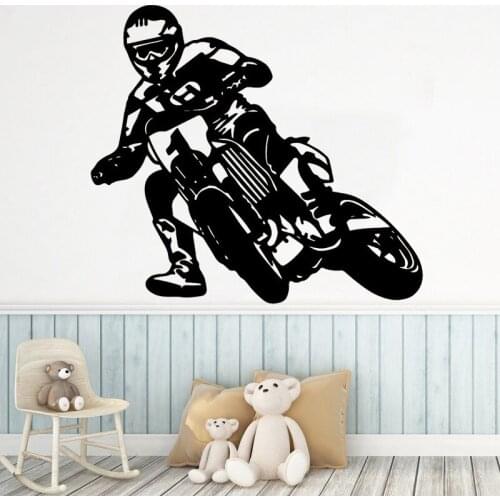 Wall Sticker Motorcycle Racers Decal Bedroom Living Room Decor Speed Passion Motorcyclist Home Wall Decoration Motorcross Mural
