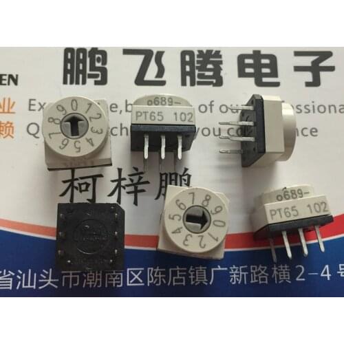 Original new 100% PT65102 0-9/10 bit rotation code dial switch 3:3 positive code