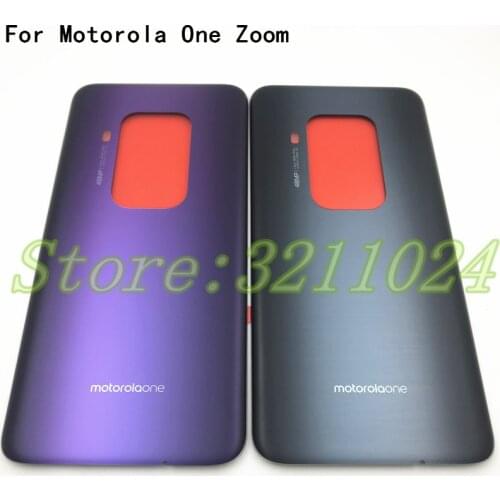 Original New Battery Glass Cover Housing Rear Door For Motorola Moto One Zoom XT2010 Back Cover Case Replacement
