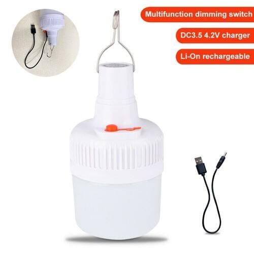 Rechargeable LED Emergency Light Bulb Portable Camping Tent Hanging Lamp Market Light Outdoor Camping Light