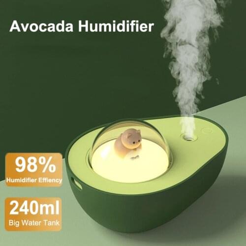 Portable 240ml Humidifiers USB Wireless Avocado Aromatherapy Essential Oil Diffuser Air Humidificador Air Purifier for Home