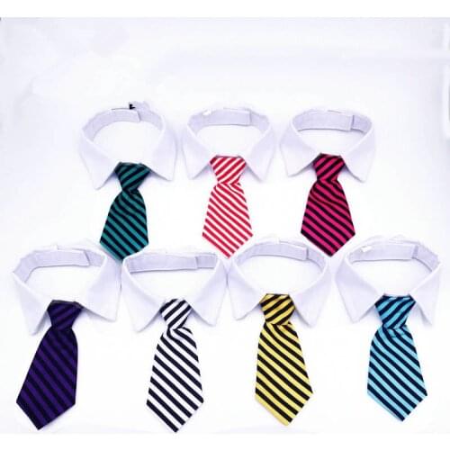 Dog Grooming Cat Adjustable Striped Bow Tie Animal Striped Bowtie Collar Pet Colorful Neck Tie White Dog Necktie Party Wedding