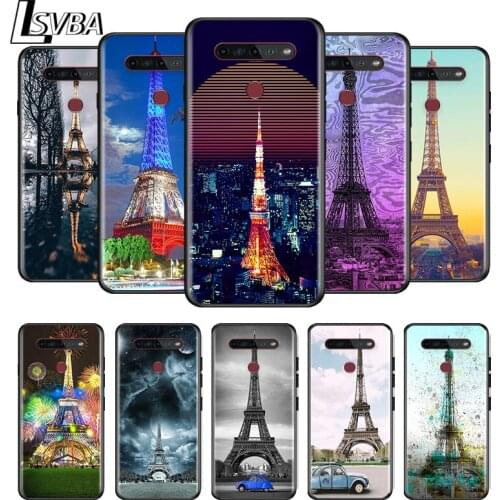 Romantic Eiffel For LG G8 V30 V35 V40 V50 V60 Q60 K40S K50S K41S K51S K61 K71 K22 K31 K42 K92 ThinQ Black Soft Phone Case