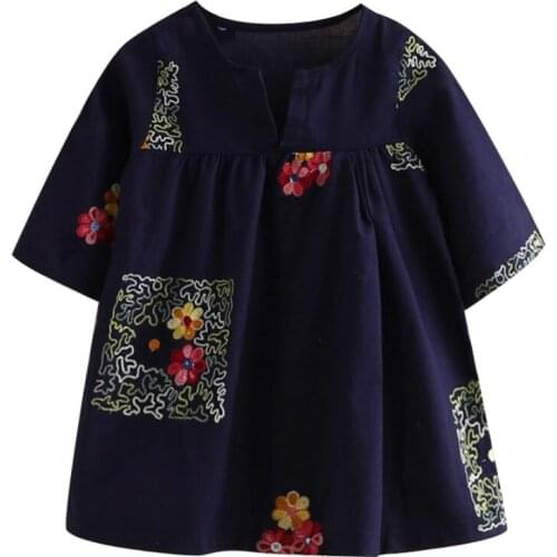 2021 girls shirts new childrens round neck embroidered shirt pullovers Korean tops toddler girls autumn clothes
