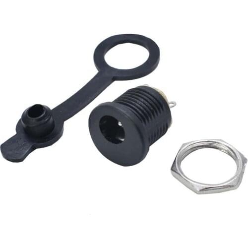 10pcs DC5.5*2.1mm female plug with threaded charging socket with waterproof cap