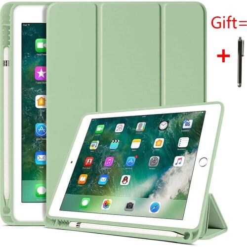 Slim Case for ipad 10.2 case 2019 with pen holder 7th generation TPU soft silicone sleeve sleep/wake for A2200 A2198 with film