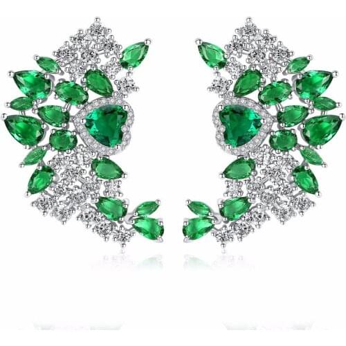 SINZRY Cut Clear White Cubic zirconia dazzling heart Stud earrings CZ wedding big earrings for bridal