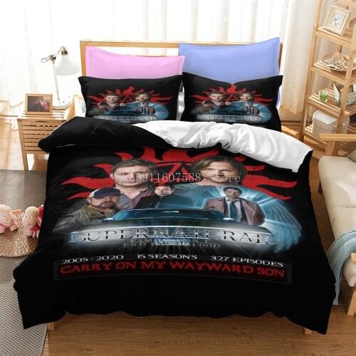 Supernatural Bedding Set Supernatural TV Series Sam Dean Duvet Covers Comforter Cover Sets Bedclothes Bed Linen Set Decor Home