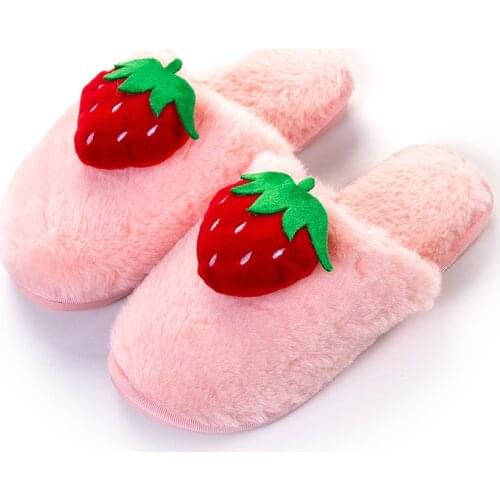 2018 Boys Girls Slippers Winter Warm Cotton Plush Slipper Children Cartoon Fruit Shoes Indoor Shoes Soft Cartoon Slipper Unisex