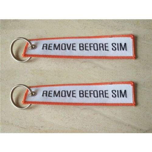 Remove Before Sim Custom Embroidered Fabric Keychain With Logo Are Welcome