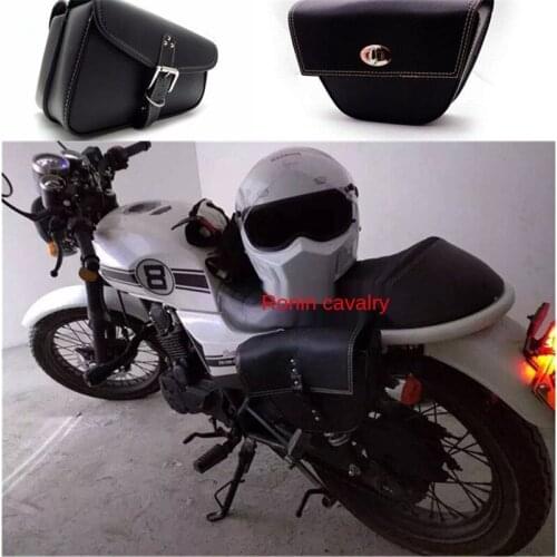 Universal Motorcycle Saddlebag Black Pu Leather Tool Side Luggage Bag Express Setup for Honda Halley Yamaha Kawasaki Suzuki