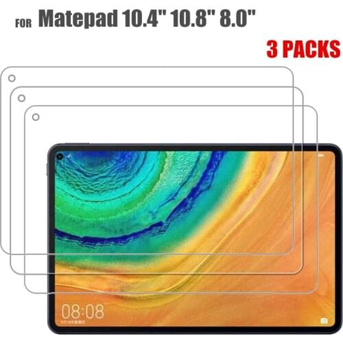 3Packs Tempered Glass Protector for Huawei Matepad 10.4 Screen Protectors for Huawei Matepad Pro 10.8 T8 8.0 Glass Films