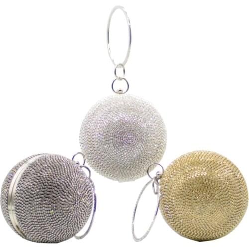 New Shape Ball Diamond Tassel Women Party Purse Bridal Metal Crystal Clutch Evening Wedding Bag Lady Shoulder Wristlets Wallet