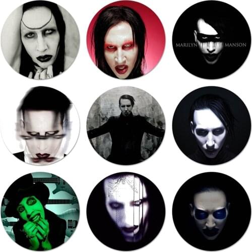 Marilyn Manson Icons Pins Badge Decoration Brooches Metal Badges For Clothes Backpack Decoration 58mm